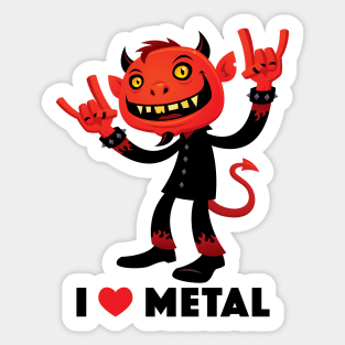 I Love Metal Devil Sticker